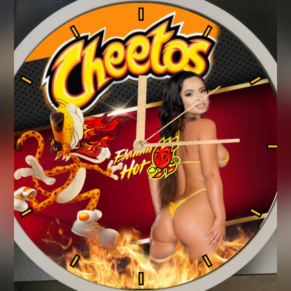 Becky G's flaming hot Cheetos Clock
